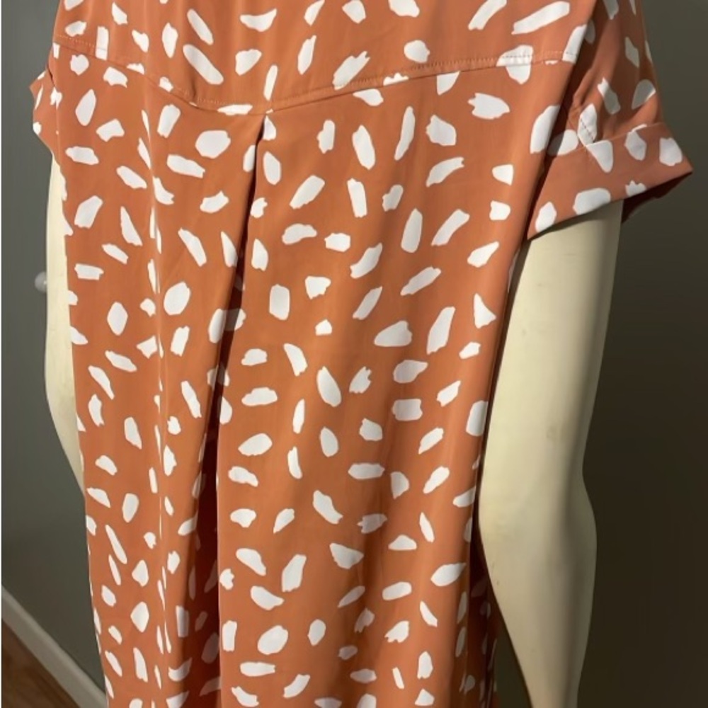 Umgee Orange and White Patterned Dress - Picture 10 of 15